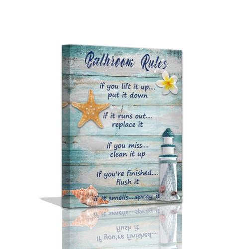 Beach Bathroom Decor Seashells Lighthouse Bathroom Decor Prints Canvas Art Funny Bathroom Sign Wall Decor Rustic Ocean Bathroom Rules Wall Decor Farmhouse Wall Art for Bathroom Framed 12x16inch Beach Bathroom Decor Seashells Lighthouse Bathroom Decor Prints Canvas Art Funny Bathroom Sign Wall Decor Rustic Ocean Bathroom Rules Wall Decor Farmhouse Wall Art for Bathroom Framed 12x16inch