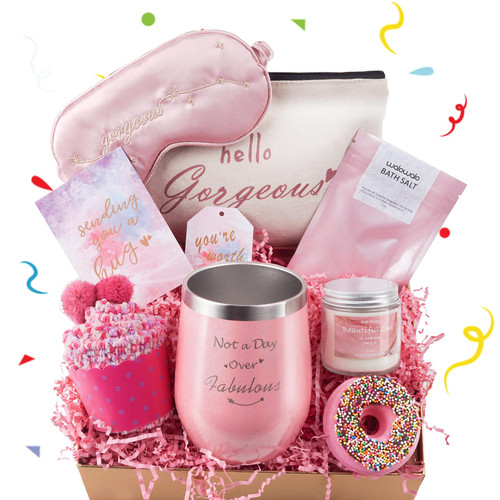 Birthday Gifts for Women Gift Ideas Presents Spa Relaxing Gifts Box for Her Unique Happy Birthday Self Care Gift Basket for Best Friends Female Wife Mom Sister Girlfriend Teacher Bday Wine Tumbler