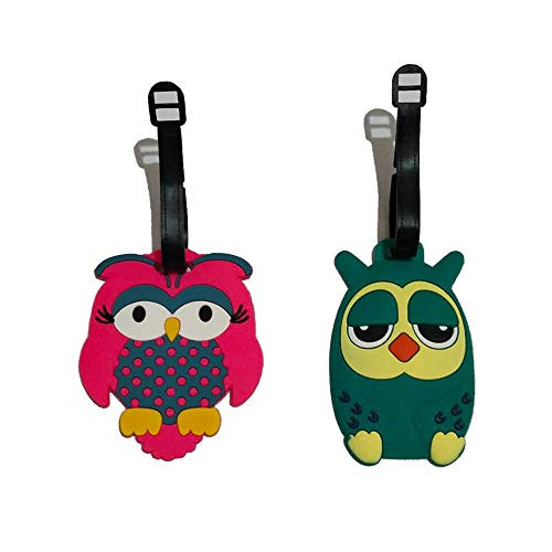 Animal Luggage Tags Owls Name ID Labels,Travel Suitcase Baggage Tags,Name Card Holders For Suitcase