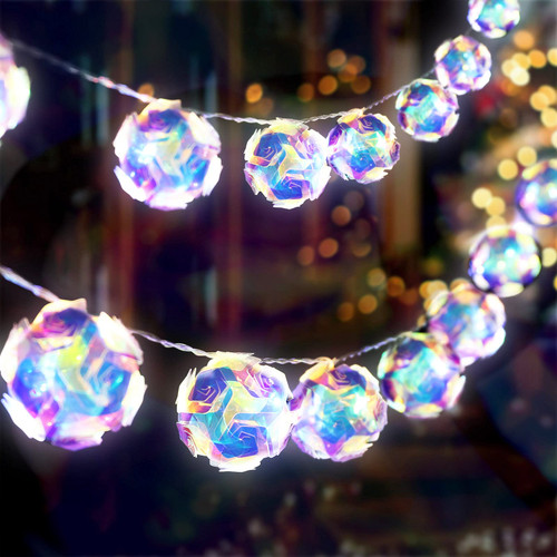 AceList 20 LED Globe Disco Ball Mirror String Lights, 10ft USB&Battery Powered Fairy Lights,Ramadan Decoration Lighting for Halloween, Christmas Gifts, Tree Decor Outdoor Indoor Patio Party Garden