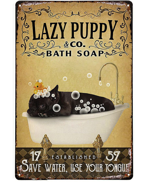 Yellow Bath Soap French Bulldog Vintage Tin Sign Wall Art Plaque Decoration Mural Funny Gifts for Kitchen Coffee Bar Laundry Pub Home Decor Metal Poster 8x12 Inch Yellow Bath Soap French Bulldog Vintage Tin Sign Wall Art Plaque Decoration Mural Funny Gifts for Kitchen Coffee Bar Laundry Pub Home Decor Metal Poster 8x12 Inch