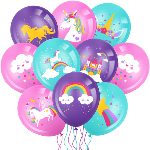 45 Pcs Unicorn Latex Balloons Pastel Rainbow Balloons for Arch Kit Column Garlands Helium Balloons for Girls Unicorn Birthday Party Decoration Baby Shower Wedding, Unicorn Theme Party Supplies 12 Inch
