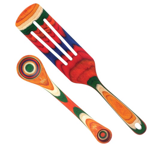 Baltique Marrakesh Collection 2 Piece Cooking Utensil Set, Spurtle & Measuring Spoon