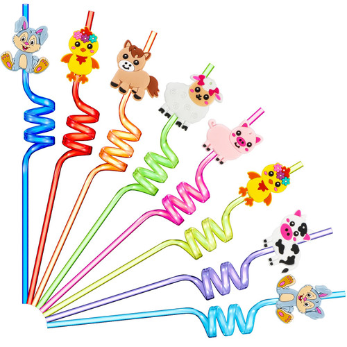 Potchen 24 Reusable Farm Animal Plastic Straws for Kids Crazy Drinking Straws for Barnyard Farm Birthday Party Supplies favors Chicken Horse Cow Pig Straws Gift 6 Styles 8 Colors, Dark Blue Potchen 24 Reusable Farm Animal Plastic Straws for Kids Crazy Drinking Straws for Barnyard Farm Birthday Party Supplies favors Chicken Horse Cow Pig Straws Gift 6 Styles 8 Colors, Dark Blue