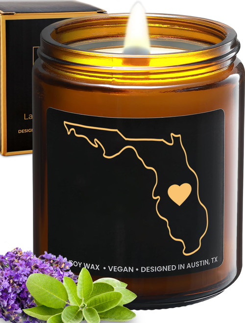 Florida Candle, Florida State Gifts, Florida Gifts For Women, Florida Souvenirs, Florida Gifts For Men, Gift-Ready Moving Away & Home Sick Gifts, Birthday, Christmas, Graduation, Designed in Austin TX