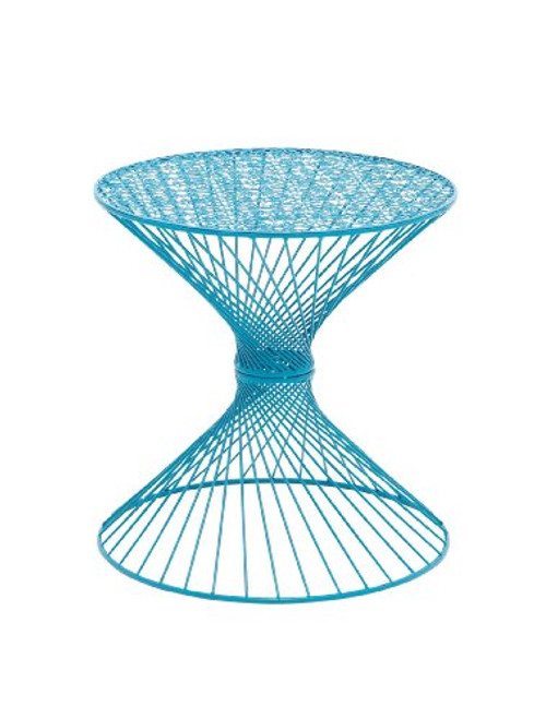Benzara Attractive Styled Metal Accent Table, 19.2 by 19.2 by 19.2-Inch, Blue Benzara Attractive Styled Metal Accent Table, 19.2 by 19.2 by 19.2-Inch, Blue