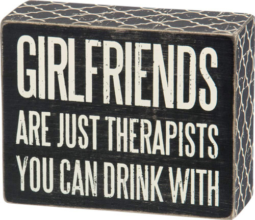 Primitives by Kathy Classic Box Sign, Girlfriends Primitives by Kathy Classic Box Sign, Girlfriends