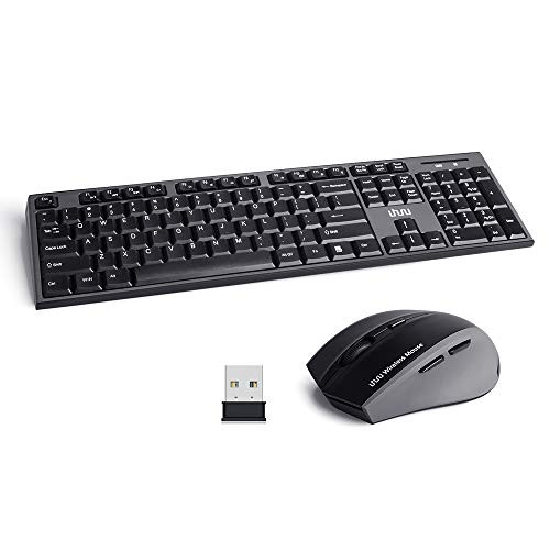 UHURU Wireless Keyboard and Mouse Combo, 2.4G USB Compact Wireless Keyboard Mouse Set for Computer, PC, Desktop, Tablet, Mac, Windows, Smart TV