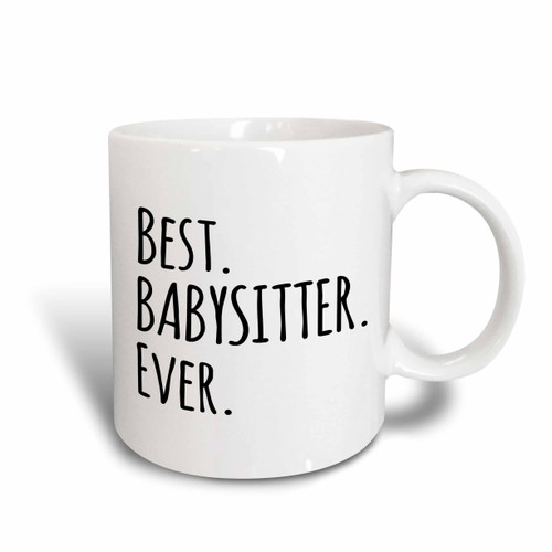 3dRose Best Babysitter Ever Two Tone Mug, 11 oz, Red