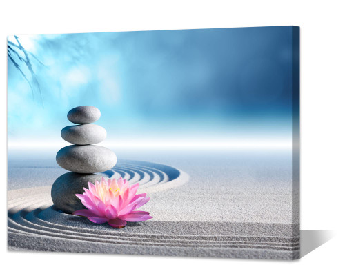 Zen Wall Art for Bathroom, Spa Stones Picture Canvas Wall Decor, Lily and Zen Sand Poster Print for Yoga Meditation Room Decoration 16x12 inch Zen Wall Art for Bathroom, Spa Stones Picture Canvas Wall Decor, Lily and Zen Sand Poster Print for Yoga Meditation Room Decoration 16x12 inch