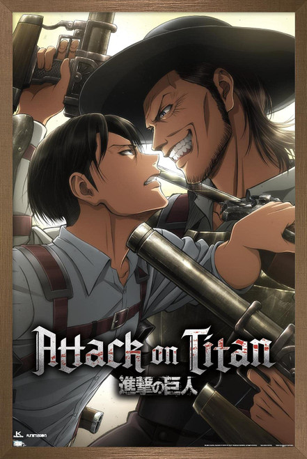 Trends International Attack on Titan: Season 3-Stalemate Wall Poster, 14.725" x 22.375", Bronze Framed Version