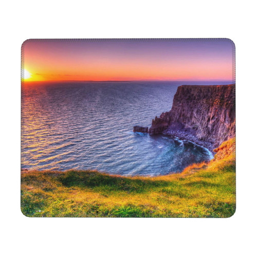 Mouse Pad Ireland Sunset Seascape Mouse Pads for Wireless Mouse Personalized Custom Mouse Mat with Stitched Edges Non-Slip Rubber Base Computer Mouse Pad for Office Laptop