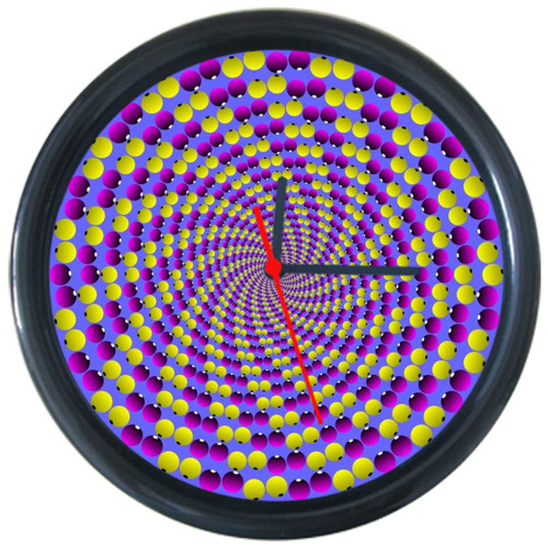 Easesign 295160 Green Purple Rotate Circle Optical Illusions Psychedelic Wall Clock