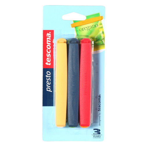 Tescoma Bag Fastener Cm 12-6 Pcs Presto, 18.399999999999999 x 8.5 x 2.4 cm, Assorted