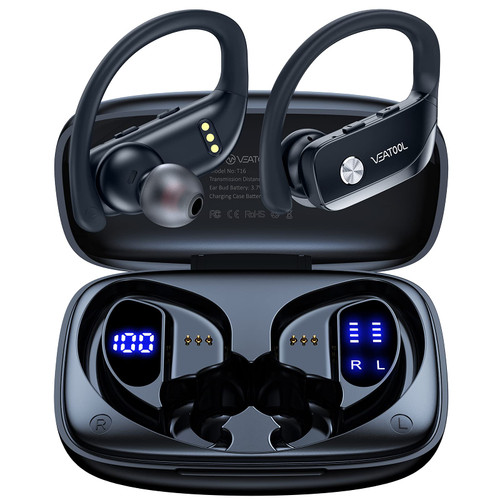 bmanl Wireless Earbuds Bluetooth Headphones 48hrs Play Back Sport Earphones with LED Display Over-Ear Buds with Earhooks Built-in Mic Headset for Workout Black BMANI-VEAT00L bmanl Wireless Earbuds Bluetooth Headphones 48hrs Play Back Sport Earphones with LED Display Over-Ear Buds with Earhooks Built-in Mic Headset for Workout Black BMANI-VEAT00L