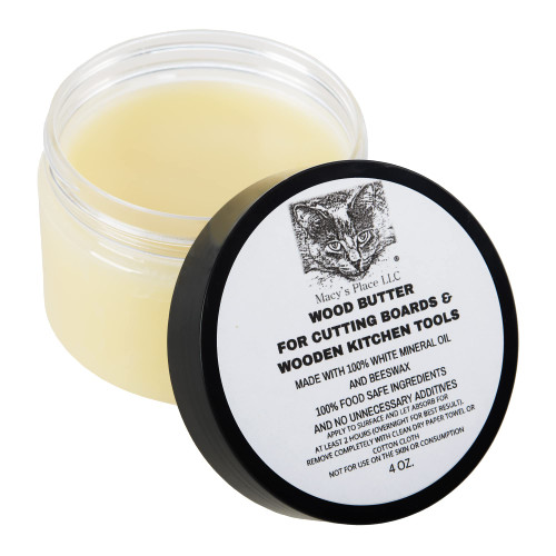 Wood Butter 4 oz Cutting Board Wax Conditioner for Butcher Block and Wooden Kitchen Tools. Macy;s Place Food Grade Protective Mineral Oil and Beeswax for Wooden Cutting Boards, Surfaces, and Tools. Wood Butter 4 oz Cutting Board Wax Conditioner for Butcher Block and Wooden Kitchen Tools. Macy;s Place Food Grade Protective Mineral Oil and Beeswax for Wooden Cutting Boards, Surfaces, and Tools.