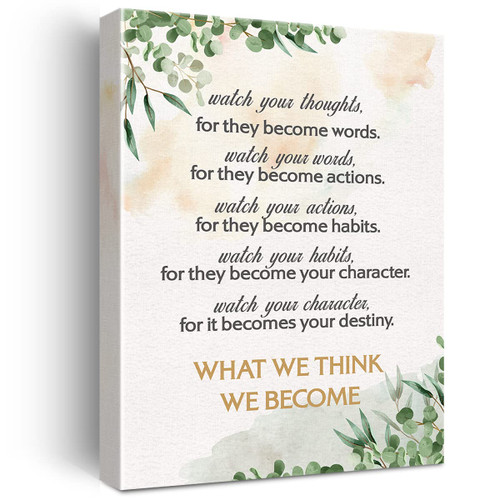 YeleY Inspirational Print Positive Watch Your Thoughts Quotes Paintings Canvas Wall Art Poster Artwork Ready to Hang Modern Home Office Classroom Decor YeleY Inspirational Print Positive Watch Your Thoughts Quotes Paintings Canvas Wall Art Poster Artwork Ready to Hang Modern Home Office Classroom Decor