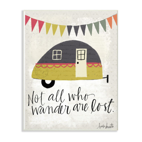 Stupell Industries Camper Wander Quote Typography Wall Plaque, 10 x 15, Multi-Color