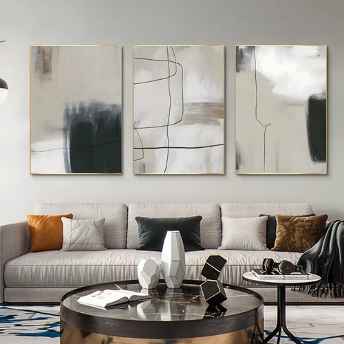 Neutral Wall Art Painting Extra Abstract Wall Art Geometric Abstract Art Print Modern Line Painting Black and Beige Painting Black and White Abstract Print Neutral Minimalist Print 16x24inch No Frame