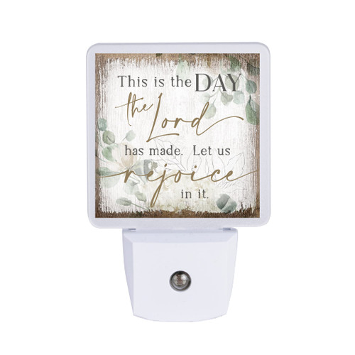 Auto ON/Off Plug In LED Night Light - Automatic, Safe, Illuminates | Adds the Perfect Touch to any Room | Nightlight - This is the day the Lord has made. Let us rejoice in it.