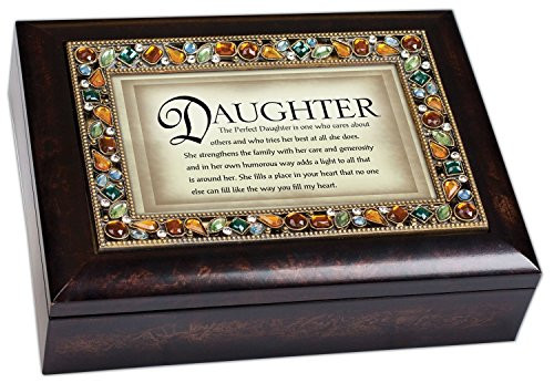 Perfect Daughter Italian Style Bronze Wood Finish Decorative Jewel Lid Musical Jewelry Box - Plays What a Wonderful World Perfect Daughter Italian Style Bronze Wood Finish Decorative Jewel Lid Musical Jewelry Box - Plays What a Wonderful World