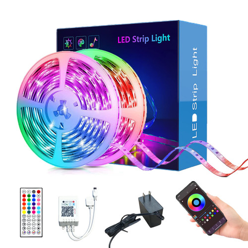 LED Lights for Bedroom 65.6ft LED Strip Lights (2 Rolls of 32.8ft), Smart Light Strips Bluetooth with App Control Remote, Music Sync Color Changing Dimmable 5050 RGB Lights for Bedroom Home Party