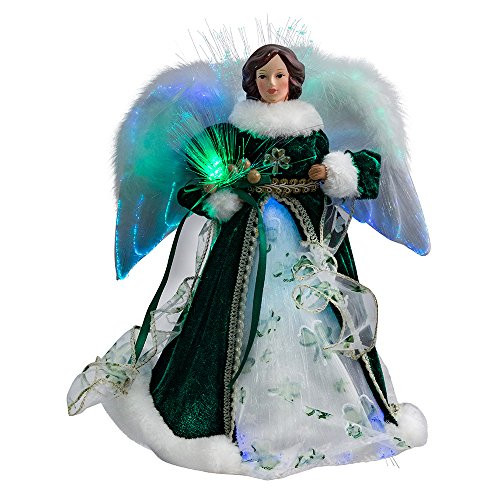 Kurt Adler 12-Inch Fiber Optic Irish Angel Treetop Kurt Adler 12-Inch Fiber Optic Irish Angel Treetop