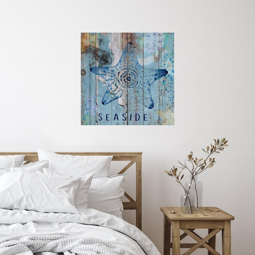 Nautical Beach Ocean Theme Underwater Starfish Cafe Hotel Wall Art Lettering Wall Stickers Turtle Sea Life Seaturtle Seahorse Removable Wall Decal for School Floor Window Bike Cups Vinyl 18in