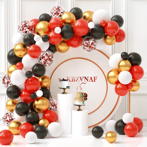 Black Red Gold Balloons Garland Arch Kit - 120Pcs White, Metallic Gold and Red Black Confetti Latex Balloons for Wedding Baby Shower Birthday Graduation Party Decorations Supplies Black Red Gold Balloons Garland Arch Kit - 120Pcs White, Metallic Gold and Red Black Confetti Latex Balloons for Wedding Baby Shower Birthday Graduation Party Decorations Supplies