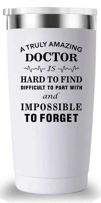 A Truly Amazing Doctor is Hard To Find Travel Mug Tumbler.Doctor Gifts for Men Women MD Med Medical School Graduation.Funny Doctor,Doctor Appreciation,Doctor Retirement Gifts.(20 oz White) A Truly Amazing Doctor is Hard To Find Travel Mug Tumbler.Doctor Gifts for Men Women MD Med Medical School Graduation.Funny Doctor,Doctor Appreciation,Doctor Retirement Gifts.(20 oz White)
