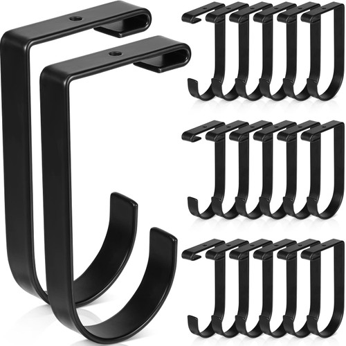 Ferraycle 20 Pcs Add On Storage Hook Accessory Overhead Garage Hooks for Ceiling Rack and Wall Shelving, Bike Hanging Hooks Flat Hooks, Black