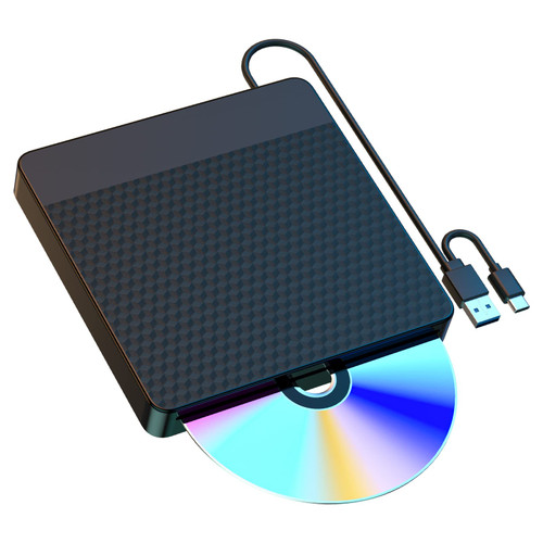 NVOPERANG External CD/DVD Drive for Laptop, USB 3.0 Type-C Slot-in CD DVD Burner Player CD ROM Writer External Disk Drive Optical with Laptop PC Linux MacBook Desktop for Windows 7/9/10/11 Linux OS