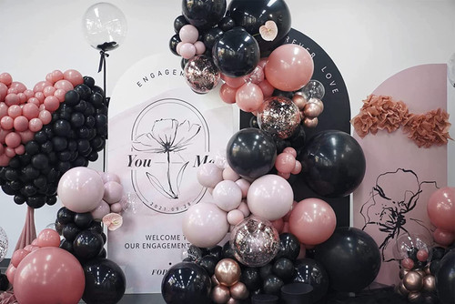 PartyWoo 140 pcs Black and Pink Balloon Garland Kit, Black, Pastel Pink, Dusty Pink Balloons for Balloon Garland Arch Kit, Birthday Party, Baby Shower, Wedding PartyWoo 140 pcs Black and Pink Balloon Garland Kit, Black, Pastel Pink, Dusty Pink Balloons for Balloon Garland Arch Kit, Birthday Party, Baby Shower, Wedding