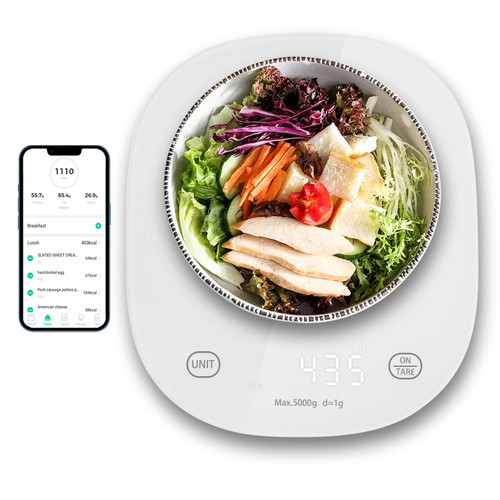 Cnstorm Smart Digital Food Kitchen Scale, Digital Weight Grams and Ounces for Weight Loss, Baking, Cooking, Keto and Meal Prep, Bluetooth Connectivity, 0.1oz/1g Small Digital Baking Food Scales 11lb Cnstorm Smart Digital Food Kitchen Scale, Digital Weight Grams and Ounces for Weight Loss, Baking, Cooking, Keto and Meal Prep, Bluetooth Connectivity, 0.1oz/1g Small Digital Baking Food Scales 11lb