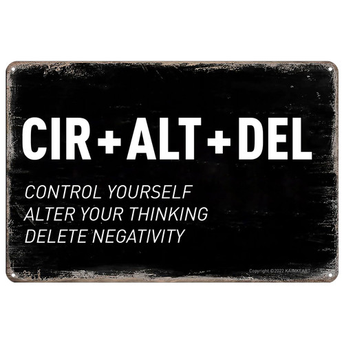 KAIMKEART CTRL+ALT+DEL Inspirational Motivational Wall Art & Decor-Positive Quotes Metal Sign 12x8-Home Office Desk-Classroom Decor-Success Sayings-Encouragement Gifts for Men, Women, Teens KAIMKEART CTRL+ALT+DEL Inspirational Motivational Wall Art & Decor-Positive Quotes Metal Sign 12x8-Home Office Desk-Classroom Decor-Success Sayings-Encouragement Gifts for Men, Women, Teens