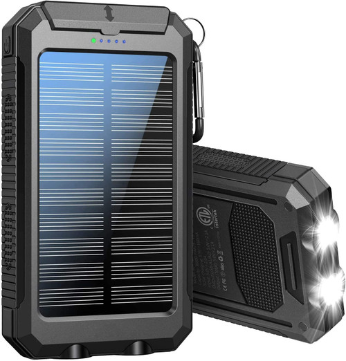 Power Bank,Solar Charger,36800mAh 5V3.1A QC 3.0 Dual 2 USB Port Built-in Powerful Flashlight IPX7(Black) Power Bank,Solar Charger,36800mAh 5V3.1A QC 3.0 Dual 2 USB Port Built-in Powerful Flashlight IPX7(Black)