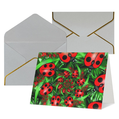 QQLADY Red Ladybug Thank You Cards with Envelopes Blank Birthday Card Mother's Day Card Wedding Christmas Halloween Greeting Cards Cute Blank Notecards All Occasion Greeting Cards