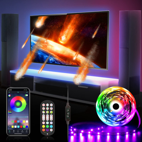 LED Lights for TV 32-50 inch, 9.8ft LED TV Lights RGB TV LED Backlight USB Color Changing Music Sync TV Lights Behind Led Strip Lights for TV with Remote Bluetooth APP Control, Lights for Bedroom