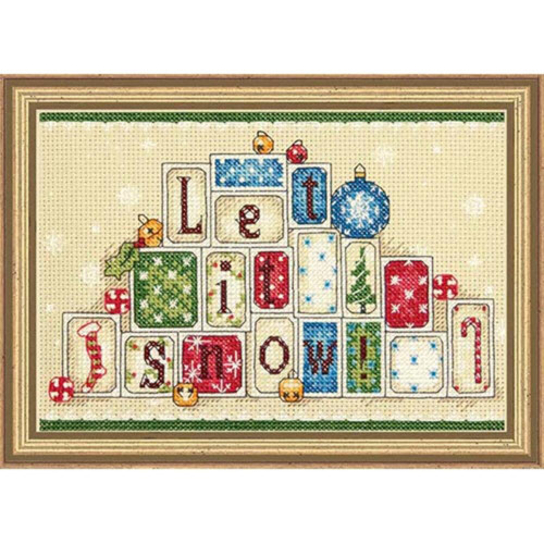 Dimensions Let it Snow Counted Cross Stitch Kit, 14 Count Natural Aida, 7'' x 5''
