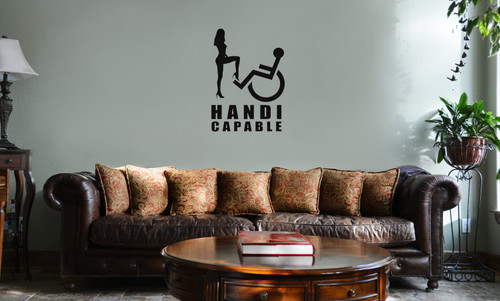 Decal Serpent Handi Capable Funny Wheelchair Sexy Girl Vinyl Wall Mural Decal Home Decor Sticker (Black) Decal Serpent Handi Capable Funny Wheelchair Sexy Girl Vinyl Wall Mural Decal Home Decor Sticker (Black)