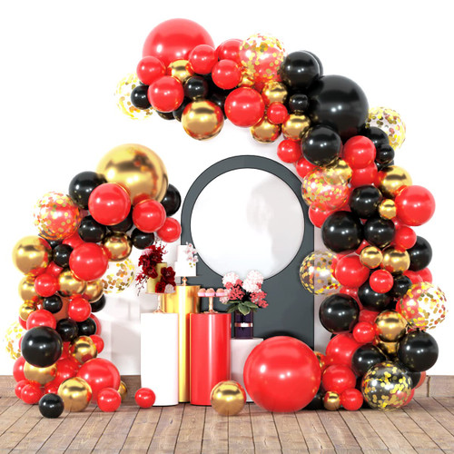 Red Black and Gold Balloon Garland Kit Red Black Metallic Gold Latex Confetti Balloons Arch for Baby Shower Graduation Circus Birthday Party Decorations Red Black and Gold Balloon Garland Kit Red Black Metallic Gold Latex Confetti Balloons Arch for Baby Shower Graduation Circus Birthday Party Decorations