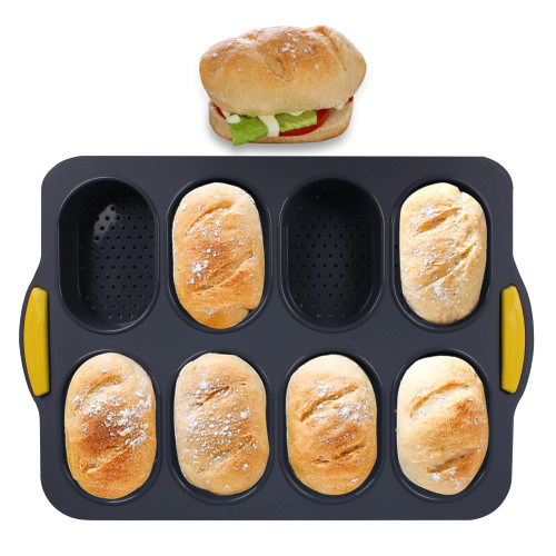 Baking Pan,Silicone Bread Pans for Baking,non-stick pan 8-hole bread loaf pan bread pan silicone food baking tool,for Homemade Cakes,Breads,afternoon tea,Cakes