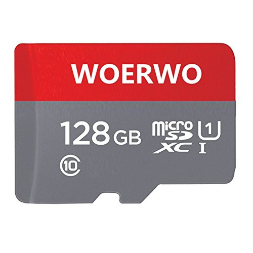 WOERWO 128 GB MicroMiniSD Card Class 10 Memory Card 128GB with Free Adapter (128 GB)
