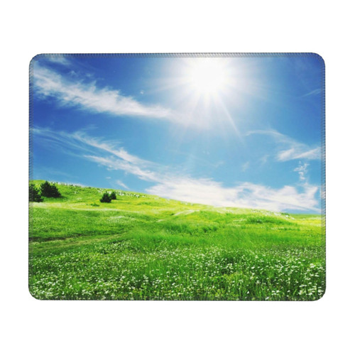 Mouse Pad Blue Sky White Clouds Mouse Pads for Wireless Mouse Personalized Custom Mouse Mat with Stitched Edges Non-Slip Rubber Base Computer Mouse Pad for Office Laptop
