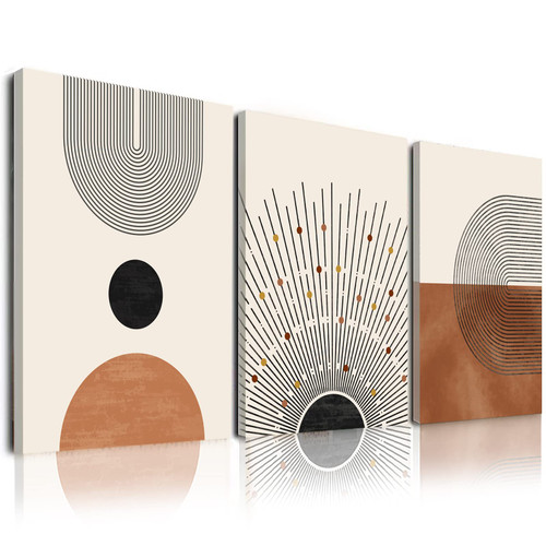 Minimalist Boho Wall Art Set of 3, Mid-Century Modern Wall Art Decor, Neutral Geometric Line Sun Canvas Prints Artwork, Framed Abstract Boho Wall Art Decor for Bathroom, Bedroom, Living Room, Office Minimalist Boho Wall Art Set of 3, Mid-Century Modern Wall Art Decor, Neutral Geometric Line Sun Canvas Prints Artwork, Framed Abstract Boho Wall Art Decor for Bathroom, Bedroom, Living Room, Office