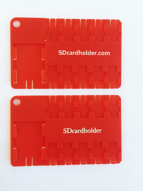 2pcs Micro SD Red Card Case, Holder, Organizer Credit Card Size Storage