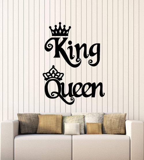 Large Vinyl Wall Decal Crown King Queen Sign Kingdom Home Decor Stickers Mural (g4804) Black Large Vinyl Wall Decal Crown King Queen Sign Kingdom Home Decor Stickers Mural (g4804) Black