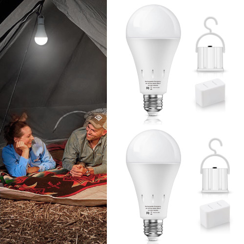 UNILAMP Rechargeable Emergency Light Bulbs, E26 Battery Operated Light Bulb 9W Equivalent 60W, 2 Modes of Daylight 5000K Emergency Lights for Home Power Failure, Camping, Hurricane, Dimmable, 2-Pack UNILAMP Rechargeable Emergency Light Bulbs, E26 Battery Operated Light Bulb 9W Equivalent 60W, 2 Modes of Daylight 5000K Emergency Lights for Home Power Failure, Camping, Hurricane, Dimmable, 2-Pack