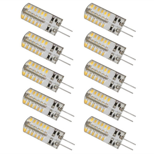 G4 LED Light Bulbs, DC12V Energy Saving Light Bulbs, 3W (20W Halogen Equivalent), 220LM, 3014 LED SMD, No Strobe, No Flicker, Not Dimmable, 10 Pack (Color : Cool White)