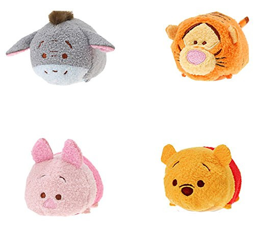 Disney Winnie the Pooh and Pals ''Tsum Tsum'' Plush - Mini - 3 1/2'' Tigger, Piglet, Pooh, and Eeyore
